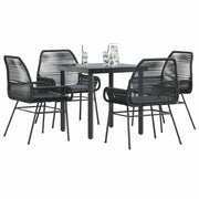Tuinset 5-delig poly rattan zwart