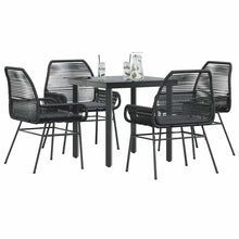 5-Delige Tuinset Met Kussens Poly Rattan Glas 4 80 x 80 x 74 cm Zwart