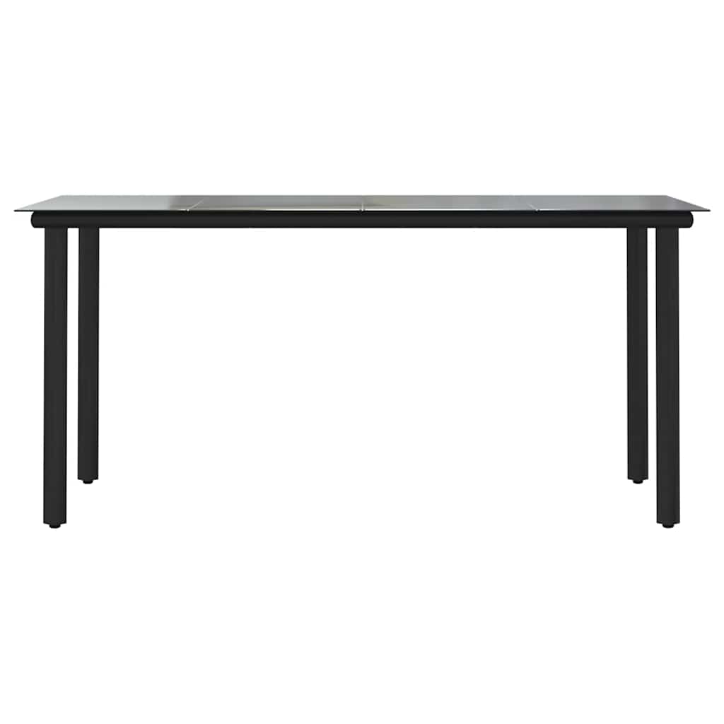 5-Delige Tuinset Met Kussens Poly Rattan Glas 4 160 x 80 x 74 cm Zwart