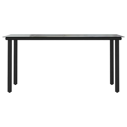 5-Delige Tuinset Met Kussens Poly Rattan Glas 4 160 x 80 x 74 cm Zwart
