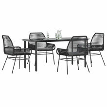 5-Delige Tuinset Met Kussens Poly Rattan Glas 4 160 x 80 x 74 cm Zwart