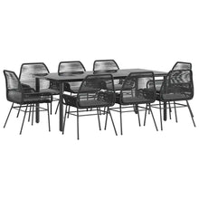 9-Delige Tuinset Met Kussens Poly Rattan Glas 8 200 x 100 x 74 cm Zwart