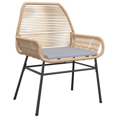 3-Delige Tuinset Met Kussens Poly Rattan Glas 2 80 x 80 x 74 cm Bruin
