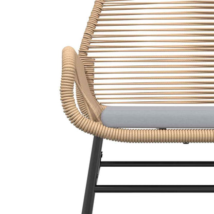 5-Delige Tuinset Met Kussens Poly Rattan Glas 4 80 x 80 x 74 cm Bruin