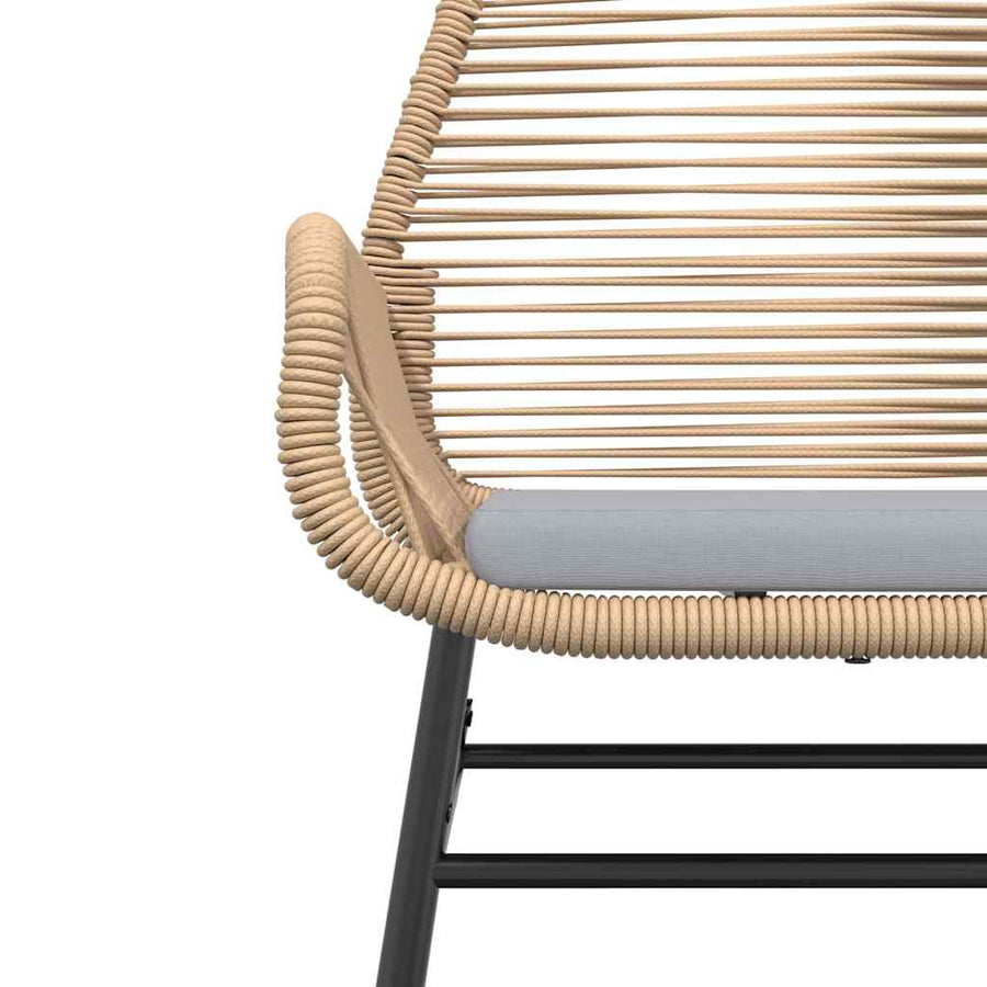 5-Delige Tuinset Met Kussens Poly Rattan Glas 4 80 x 80 x 74 cm Bruin