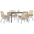 Tuinset 5-delig poly rattan bruin met kussens