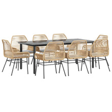 9-Delige Tuinset Met Kussens Poly Rattan Glas 8 200 x 100 x 74 cm Bruin