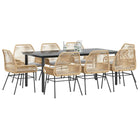 Tuinset 9-delig poly rattan bruin met kussens
