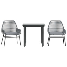 3-Delige Tuinset Met Kussens Poly Rattan Glas 2 80 x 80 x 74 cm Grijs