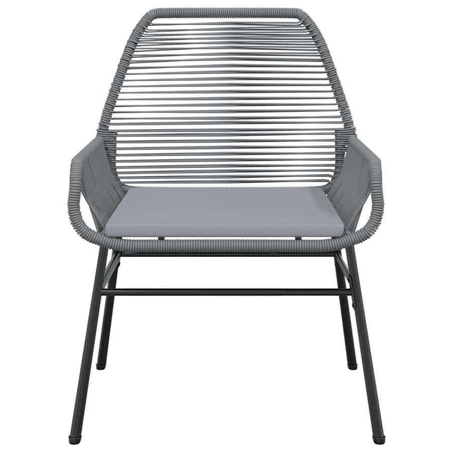3-Delige Tuinset Met Kussens Poly Rattan Glas 2 80 x 80 x 74 cm Grijs