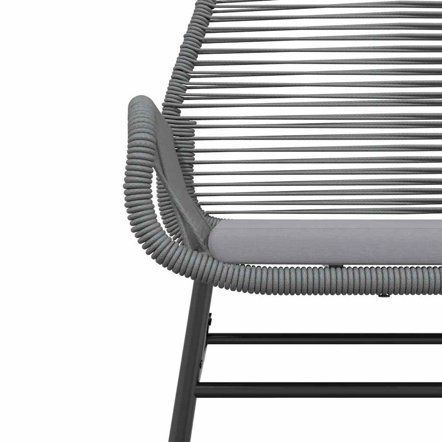 3-Delige Tuinset Met Kussens Poly Rattan Glas 2 80 x 80 x 74 cm Grijs