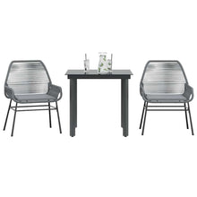 3-Delige Tuinset Met Kussens Poly Rattan Glas 2 80 x 80 x 74 cm Grijs