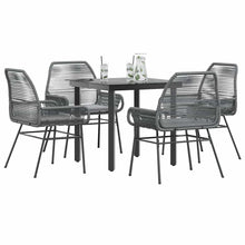 5-Delige Tuinset Met Kussens Poly Rattan Glas 4 80 x 80 x 74 cm Grijs