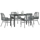 Tuinset 5-delig poly rattan grijs met kussens