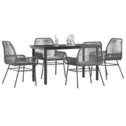 Tuinset 5-delig poly rattan grijs met kussens