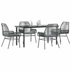 Tuinset 5-delig poly rattan grijs met kussens