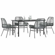 Tuinset 5-delig poly rattan grijs met kussens