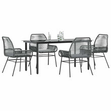 5-Delige Tuinset Met Kussens Poly Rattan Glas 4 160 x 80 x 74 cm Grijs