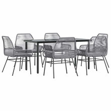 7-Delige Tuinset Met Kussens Poly Rattan Glas 6 160 x 80 x 74 cm Grijs