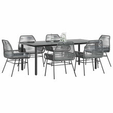 7-Delige Tuinset Met Kussens Poly Rattan Glas 6 200 x 100 x 74 cm Grijs