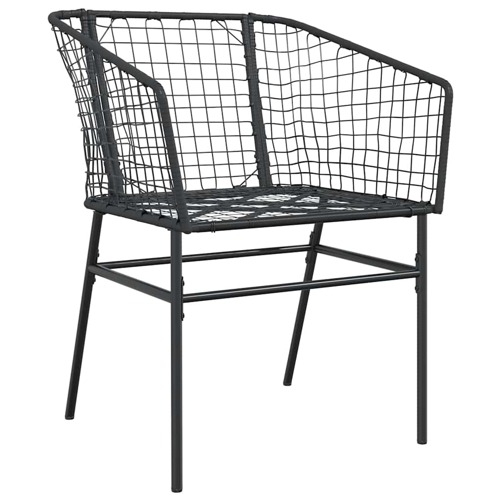 5-delige Tuinset poly rattan glas zwart