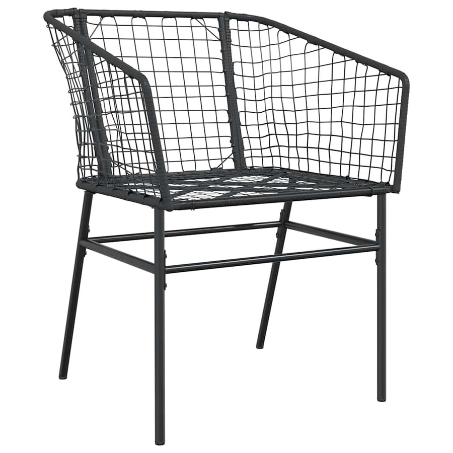 5-delige Tuinset poly rattan glas zwart