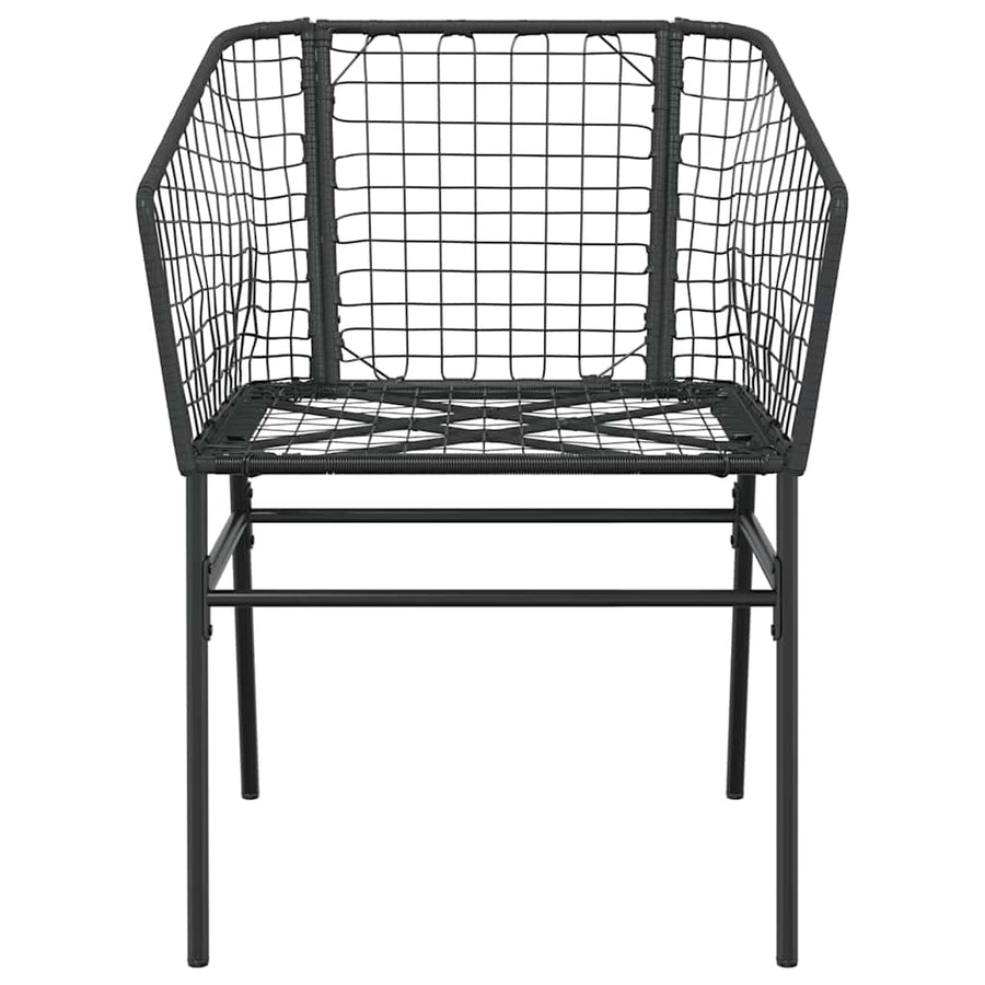 5-delige Tuinset poly rattan glas zwart