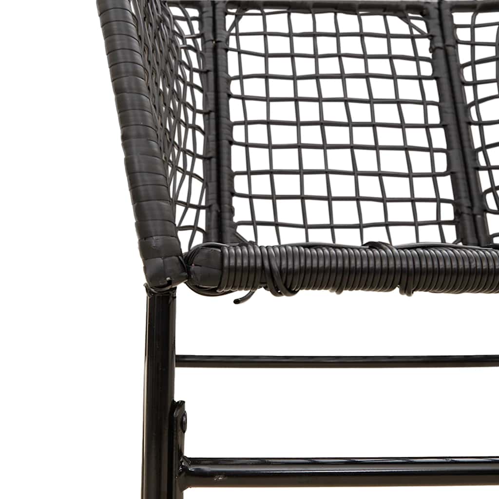 5-delige Tuinset poly rattan glas zwart