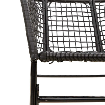 5-delige Tuinset poly rattan glas zwart