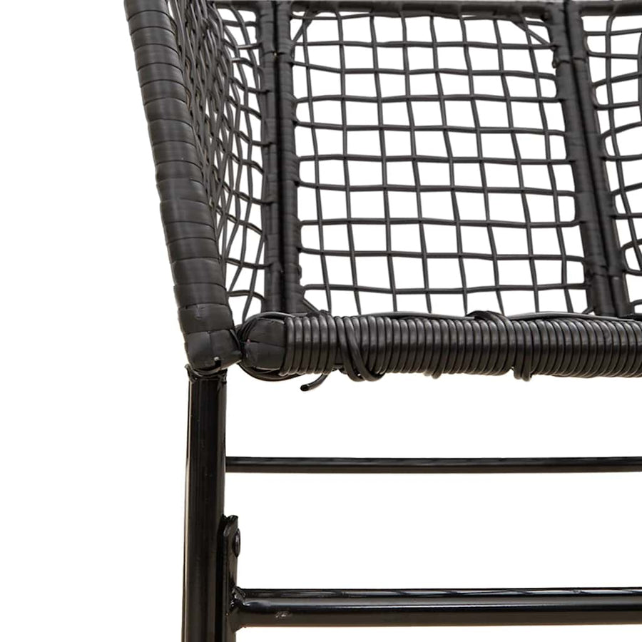 5-delige Tuinset poly rattan glas zwart