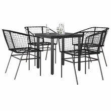 5-delige Tuinset poly rattan glas zwart