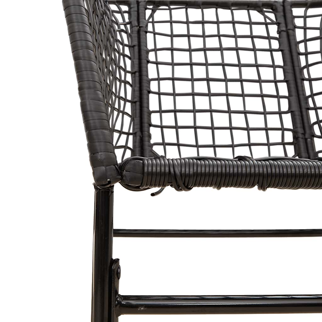 5-delige Tuinset poly rattan glas zwart