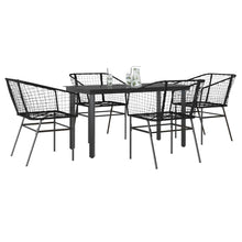 5-delige Tuinset poly rattan glas zwart