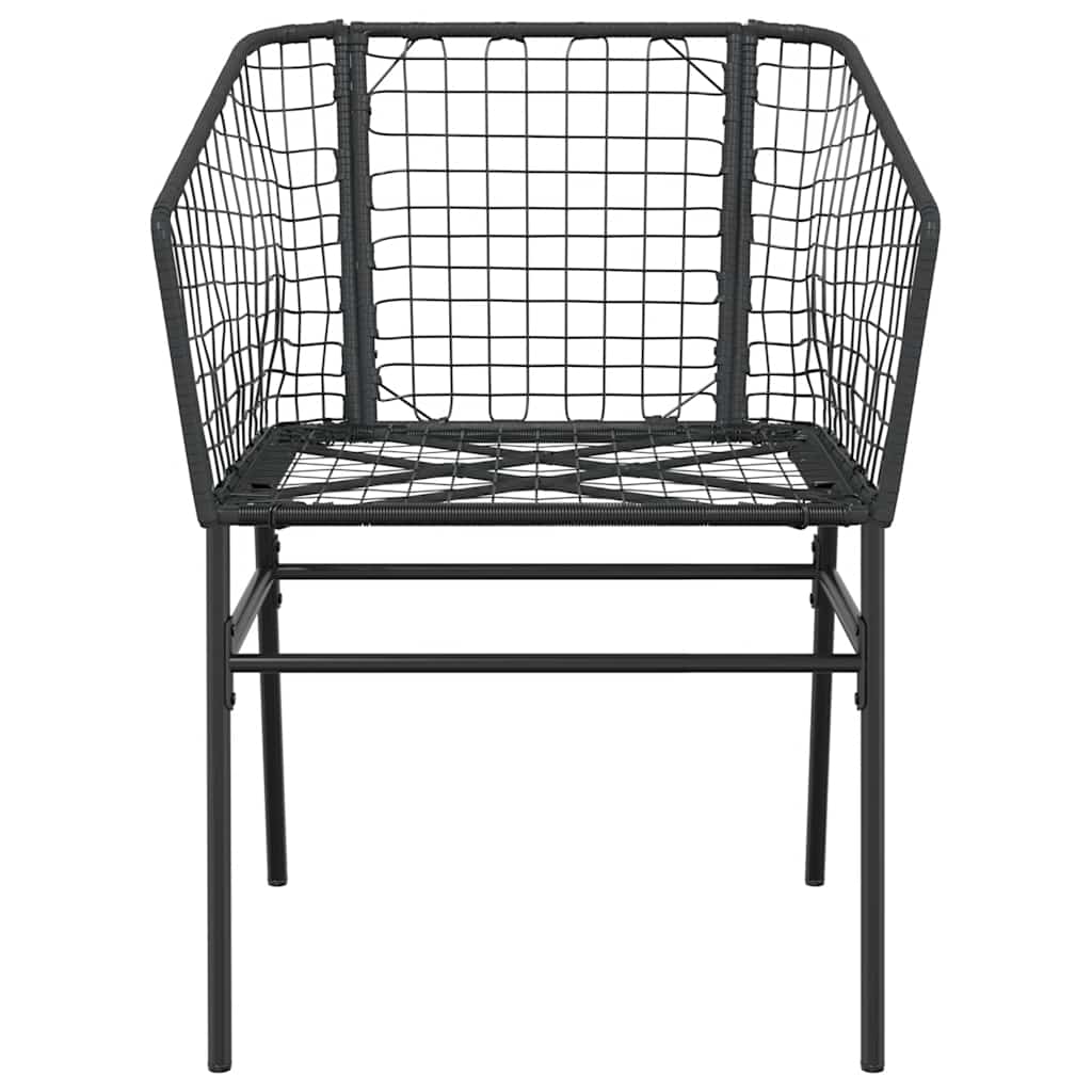 5-delige Tuinset poly rattan glas zwart
