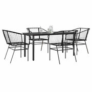 Tuinset poly rattan 5-delig zwart glas