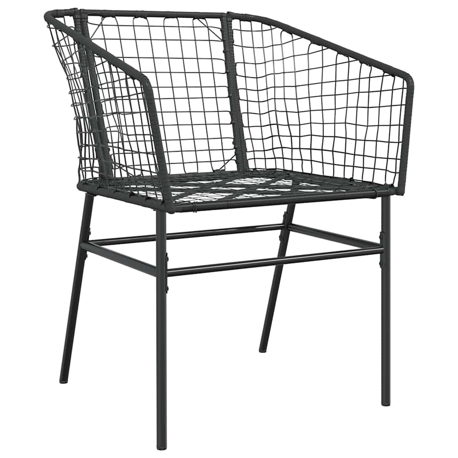 7-delige Tuinset poly rattan glas zwart
