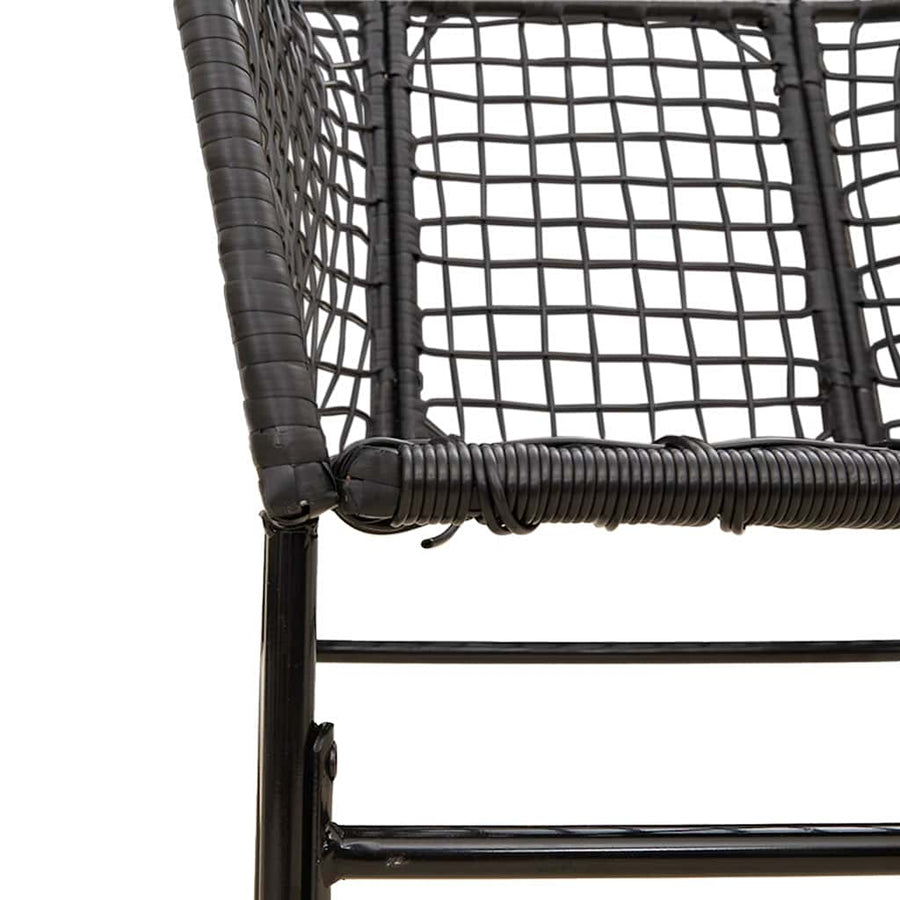 7-delige Tuinset poly rattan glas zwart