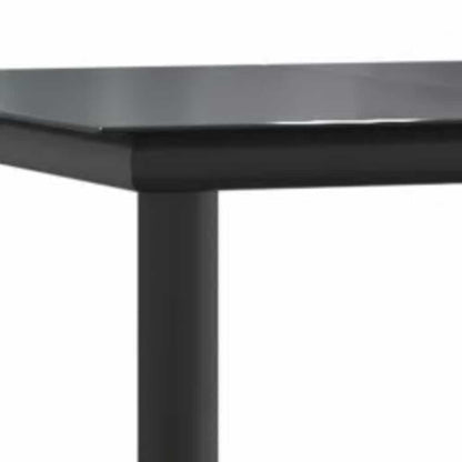 7-delige Tuinset poly rattan glas zwart