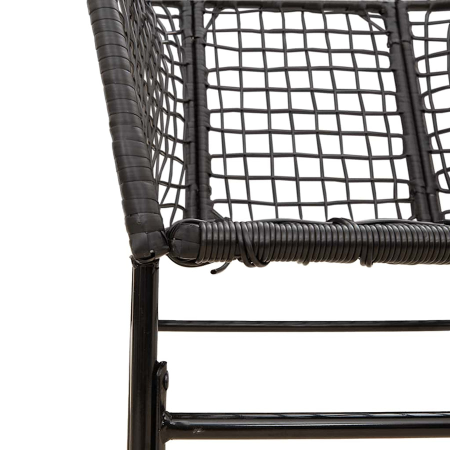 7-delige Tuinset poly rattan glas zwart