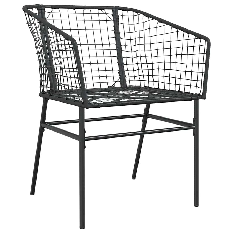 9-delige Tuinset poly rattan glas zwart