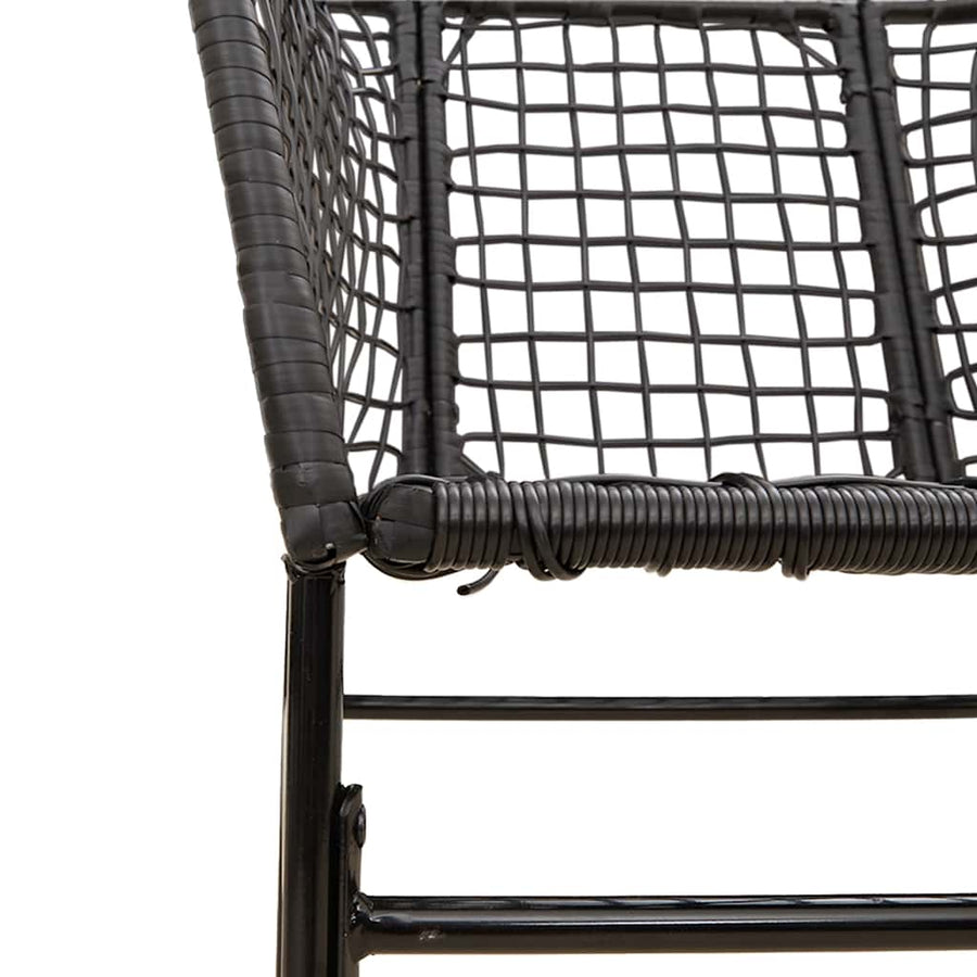 9-delige Tuinset poly rattan glas zwart