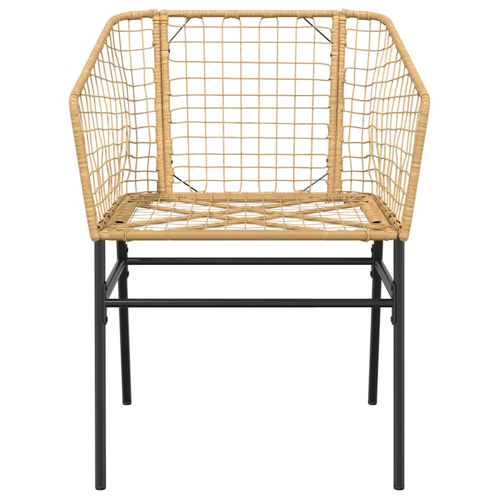 5-delige Tuinset poly rattan glas bruin