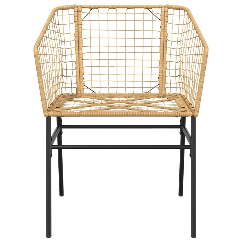 7-delige Tuinset poly rattan glas bruin