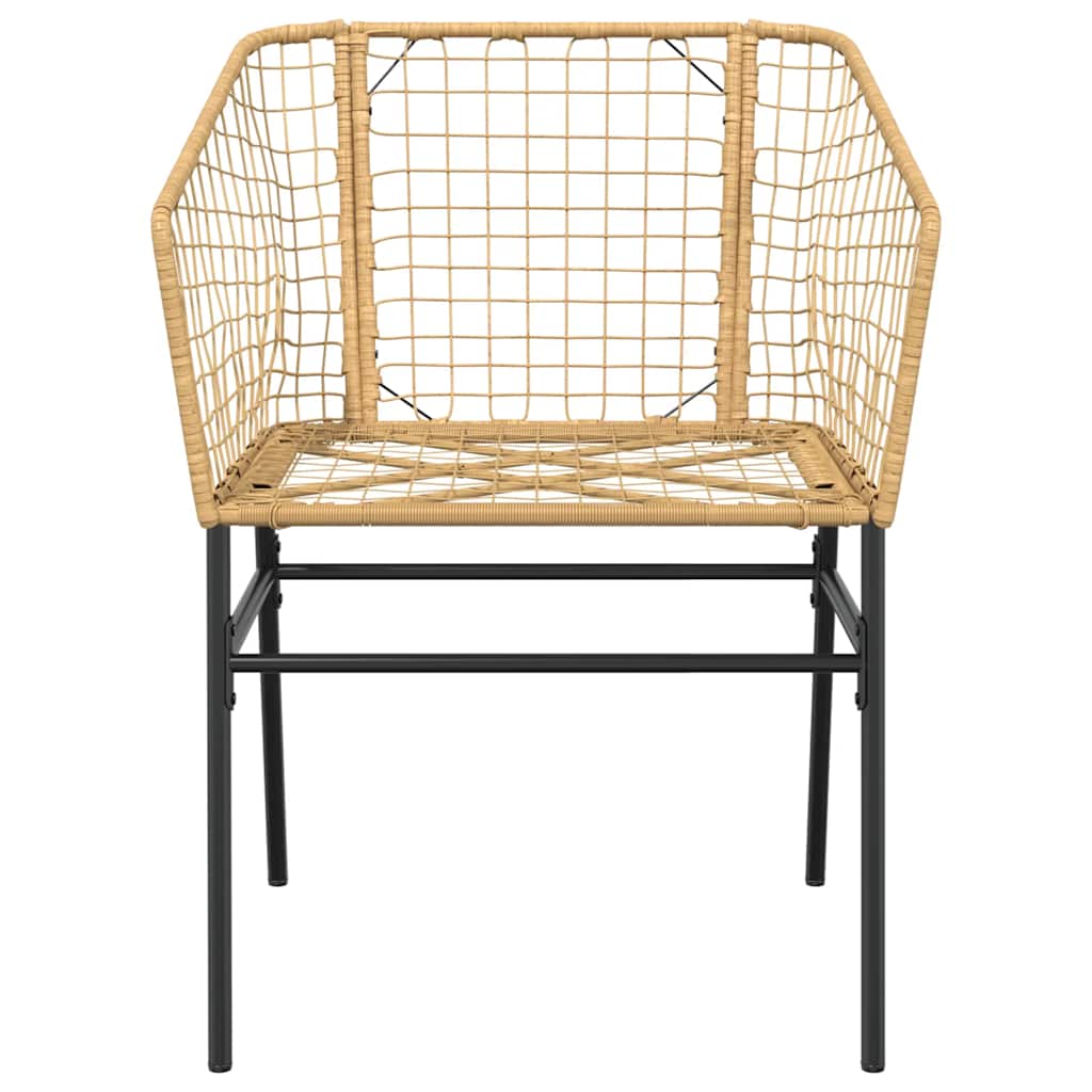 9-delige Tuinset poly rattan glas bruin