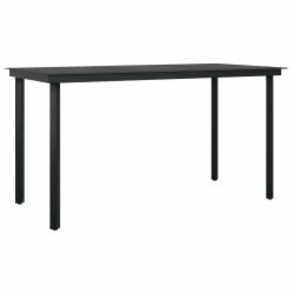 5-Delige Tuinset Met Kussens Poly Rattan Glas 4 140 x 70 x 74 cm Zwart en donkergrijs