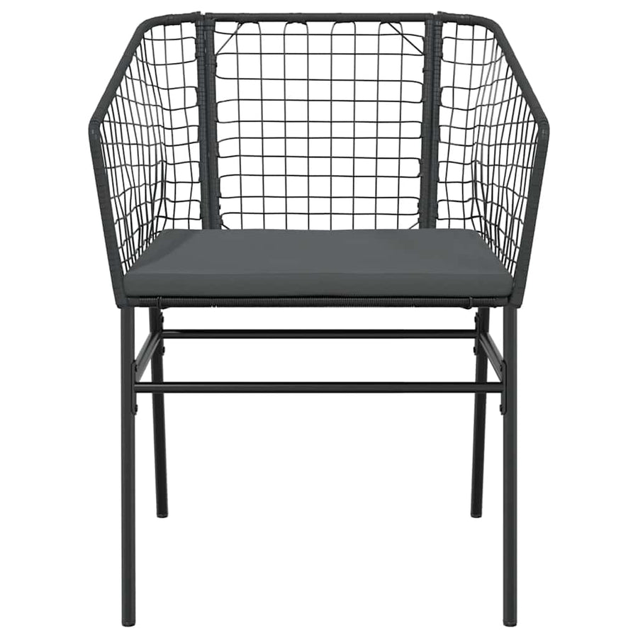 5-Delige Tuinset Met Kussens Poly Rattan Glas 4 140 x 70 x 74 cm Zwart en donkergrijs
