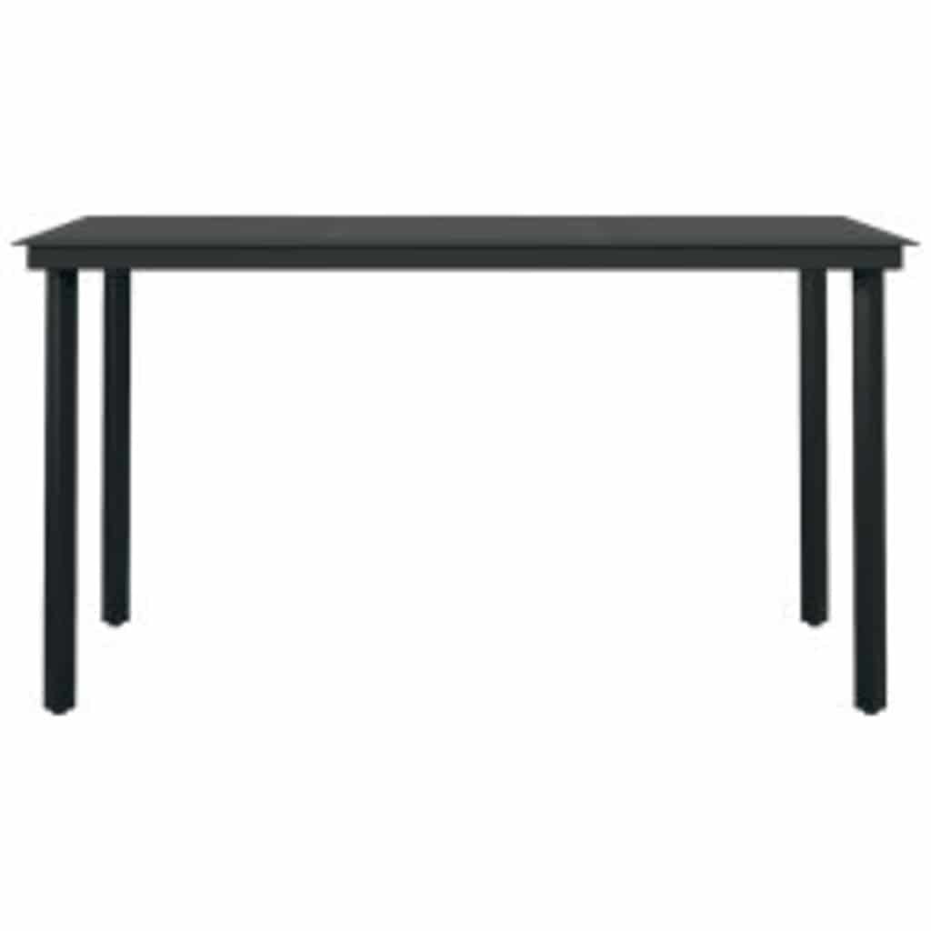 5-Delige Tuinset Met Kussens Poly Rattan Glas 4 140 x 70 x 74 cm Zwart en donkergrijs