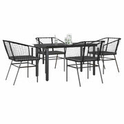 Tuinset 5-delig poly rattan zwart glas