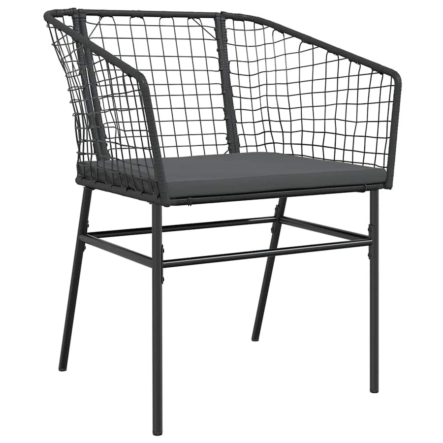 5-Delige Tuinset Met Kussens Poly Rattan Glas 4 160 x 80 x 74 cm Zwart en donkergrijs