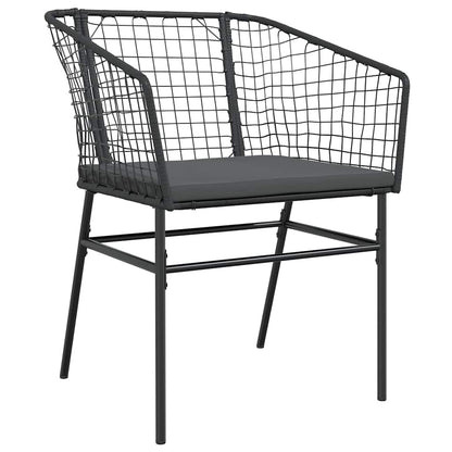 7-Delige Tuinset Met Kussens Poly Rattan Glas 6 160 x 80 x 74 cm Zwart en donkergrijs